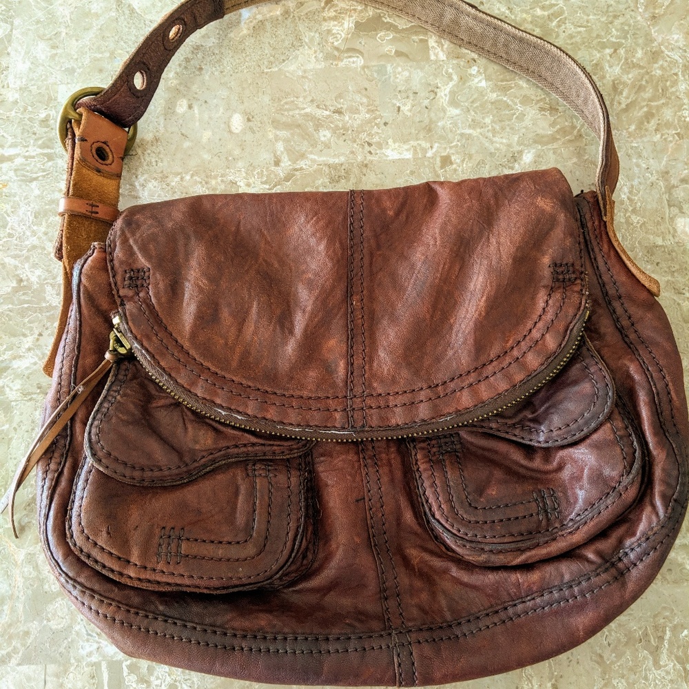 Lucky Brand Lamb Leather Boho Shoulder Bag